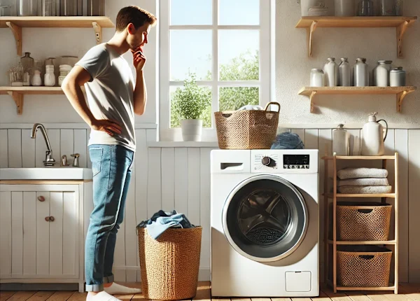 Image of homeowner experiencing a washer spin problem