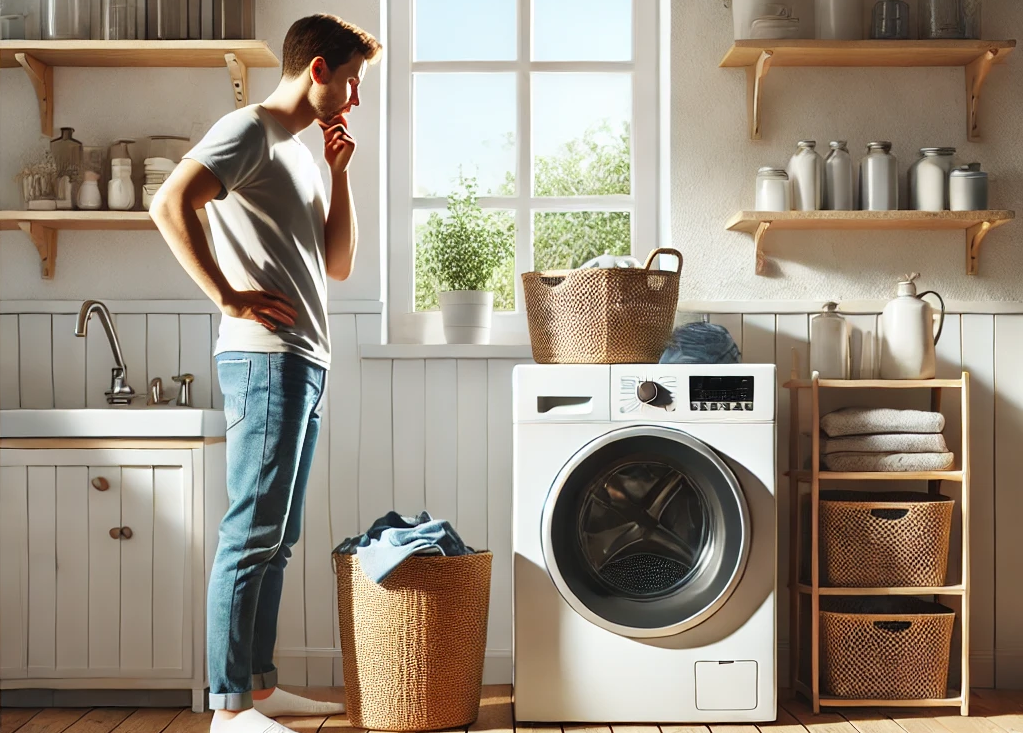 Image of homeowner experiencing a washer spin problem