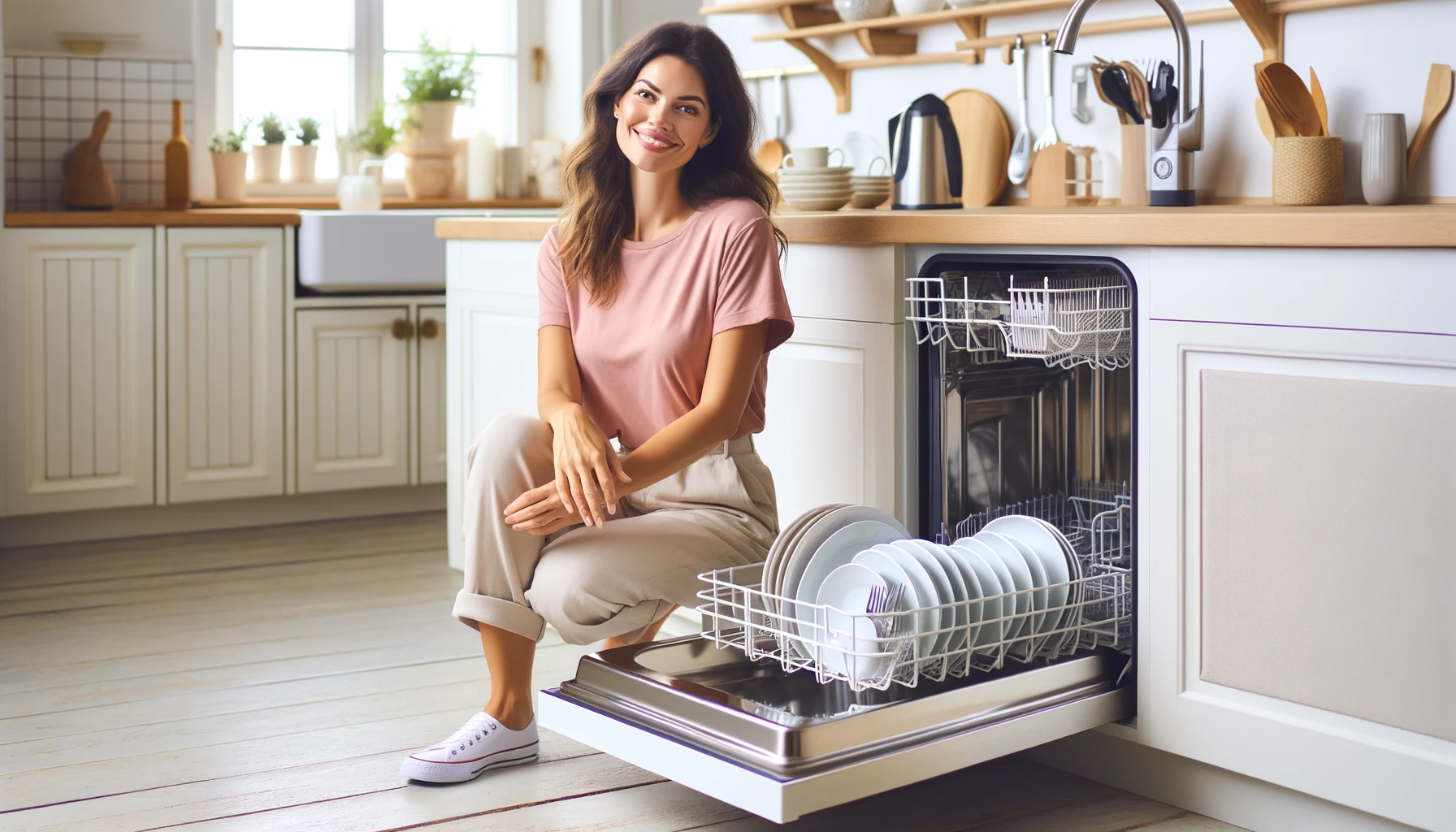 Image of homeowners fixing a noisy dishwasher