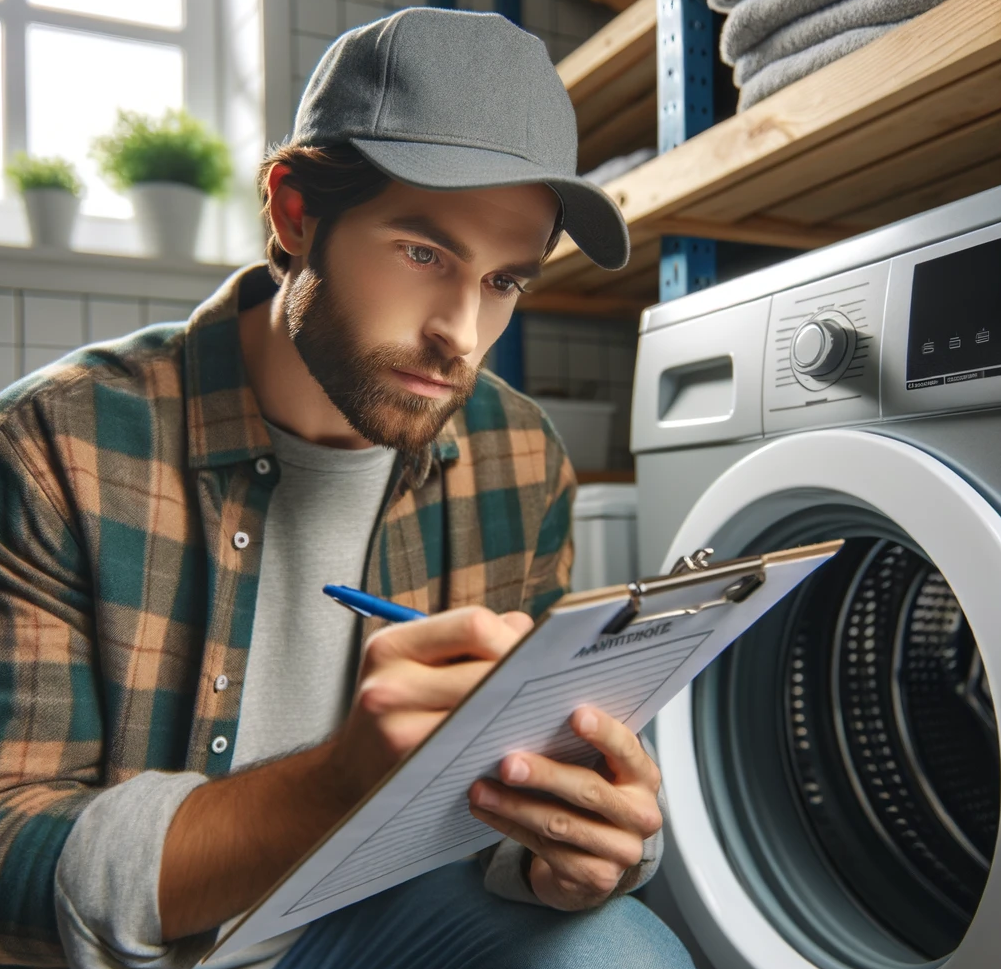 Image of Sears Home Services Technician completing dryer maintenance