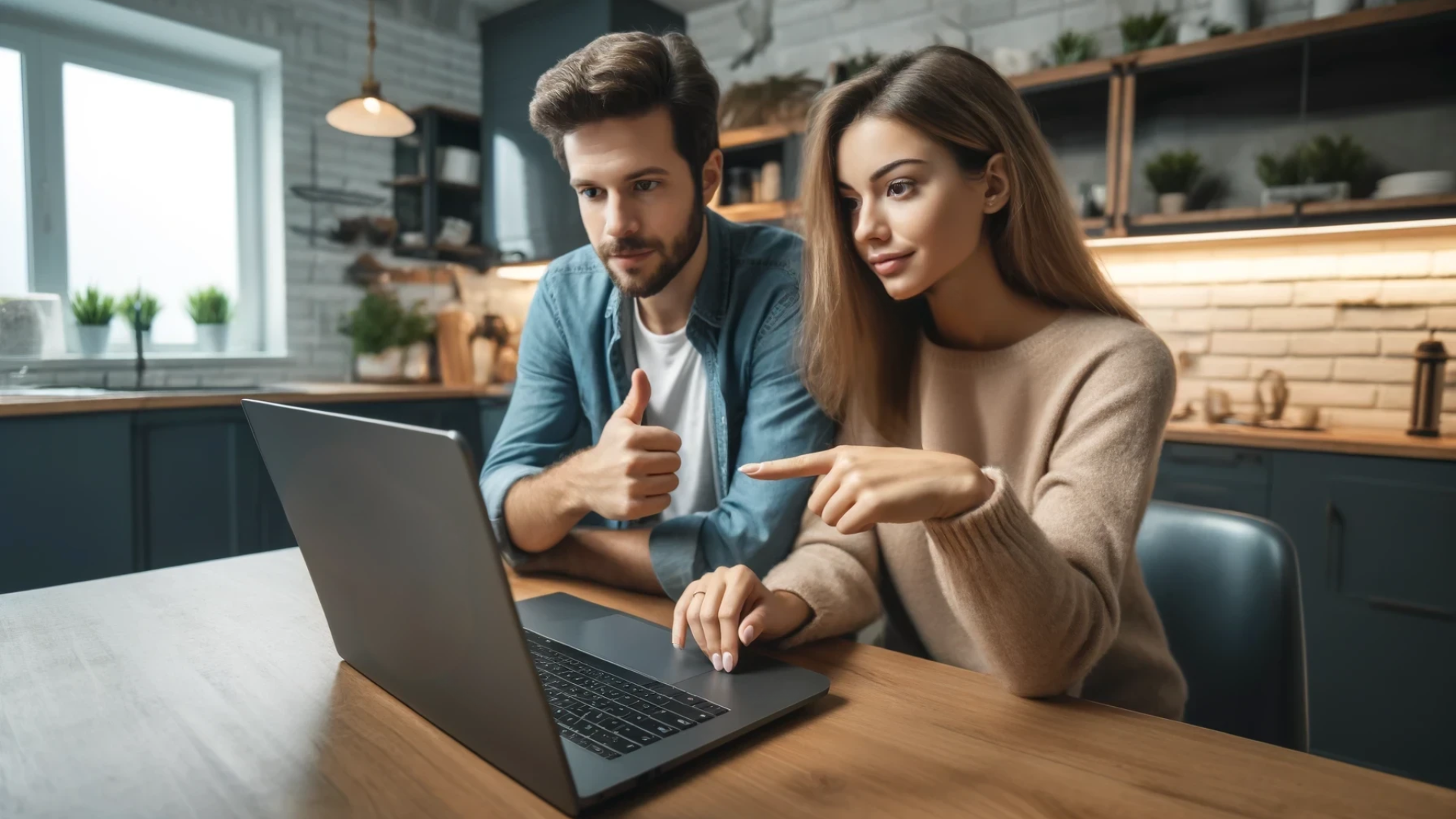 Young couple researching home warranty options