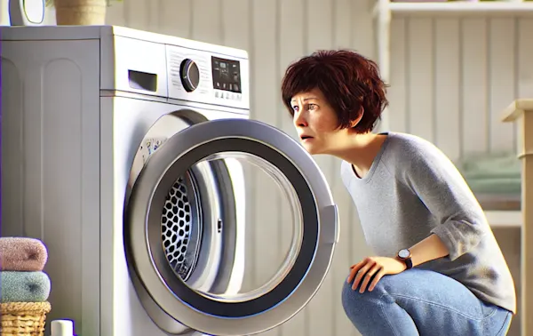 Title image for blog article "What to Do When Your Washing Machine Won’t Drain".