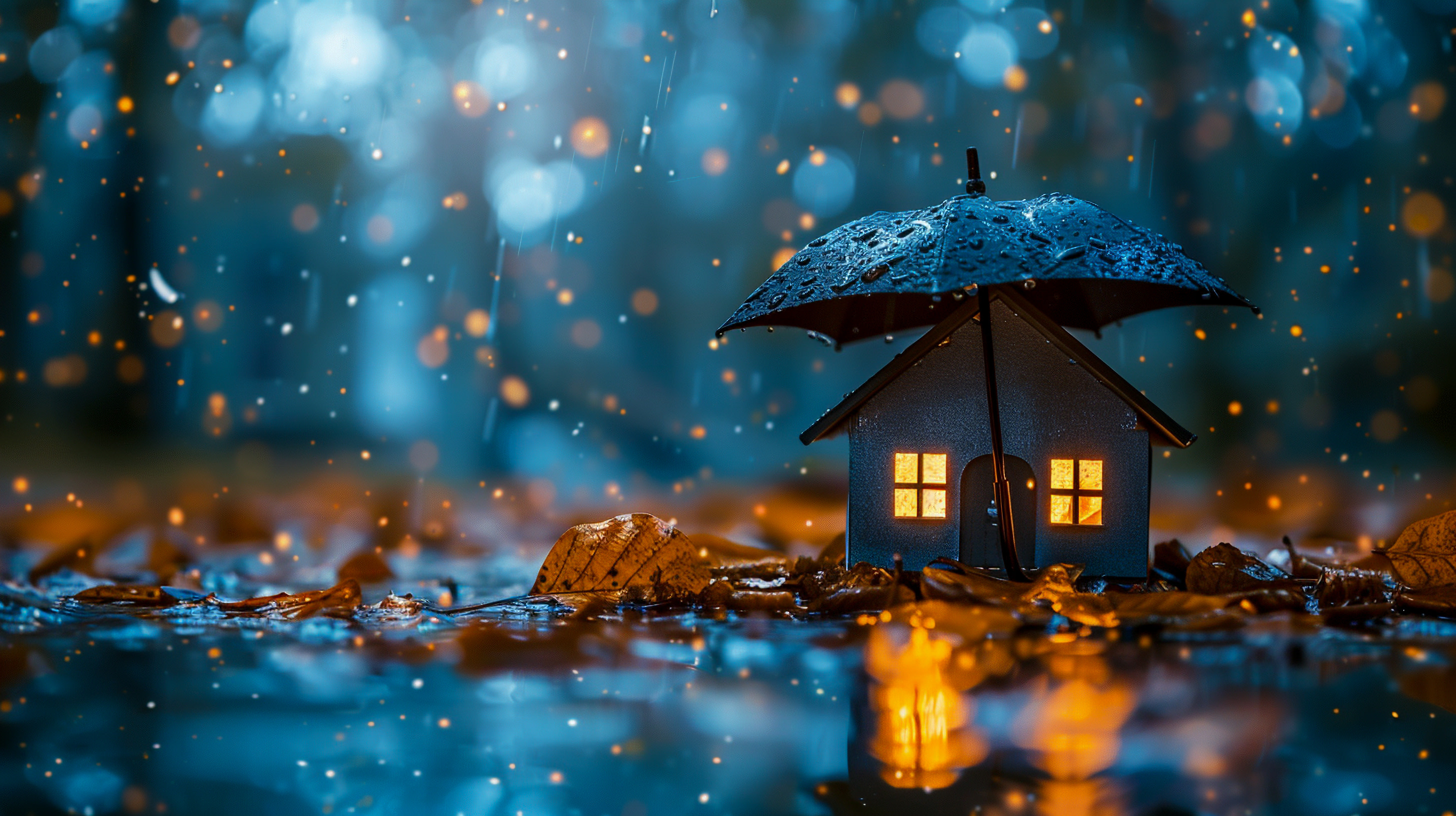 Home covered by umbrella