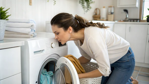 Title image for blog article "Washing Machine Smells and How To Get Rid of Them".